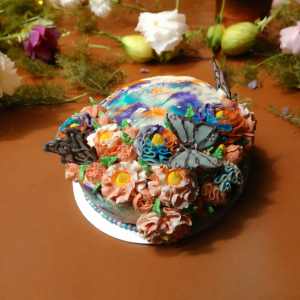 Water-colour blossom cake