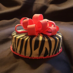 Zebra pattern Present Cake